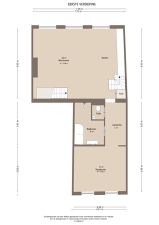 Floorplan - Markt 7, 4141 BG Leerdam